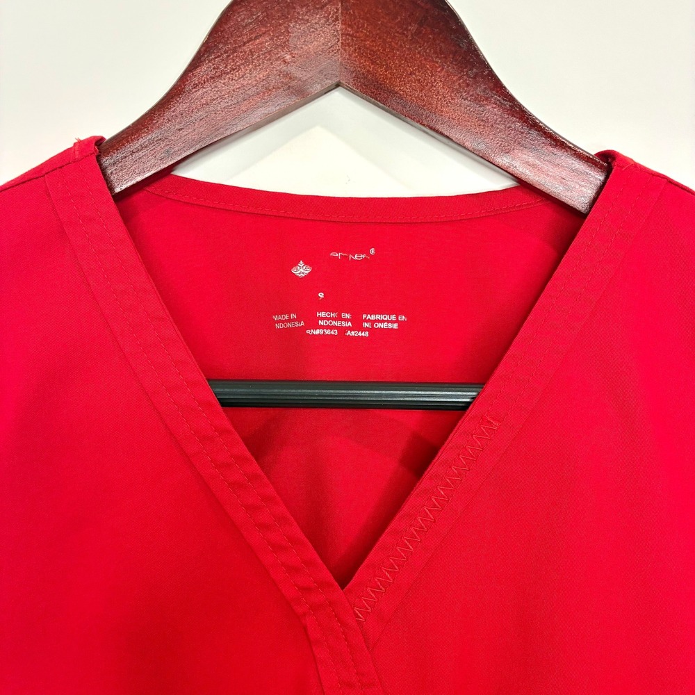 Women's Red Cherokee Scrub Top Style 1066 - Picture 4 of 14